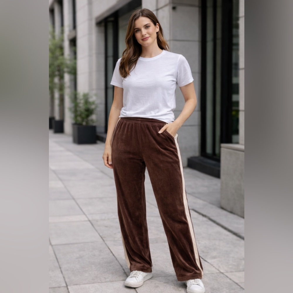 Spirit Brown Pants with Cream Stripes